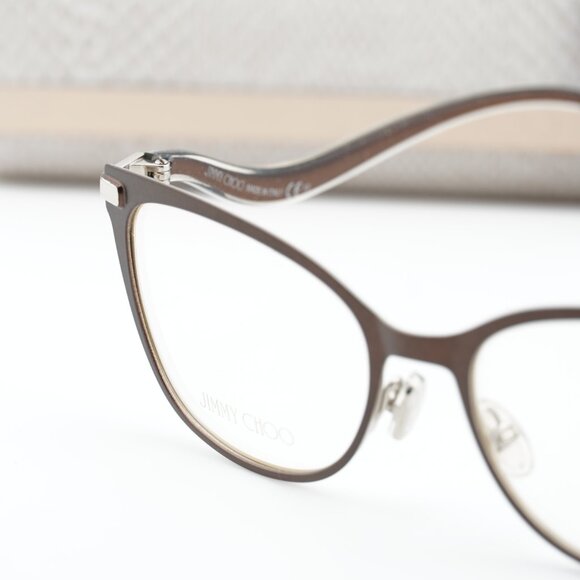 Jimmy Choo JC256 012R 00 Cat Eye 53mm Eyeglasses - Brown/Silver - Picture 2 of 10